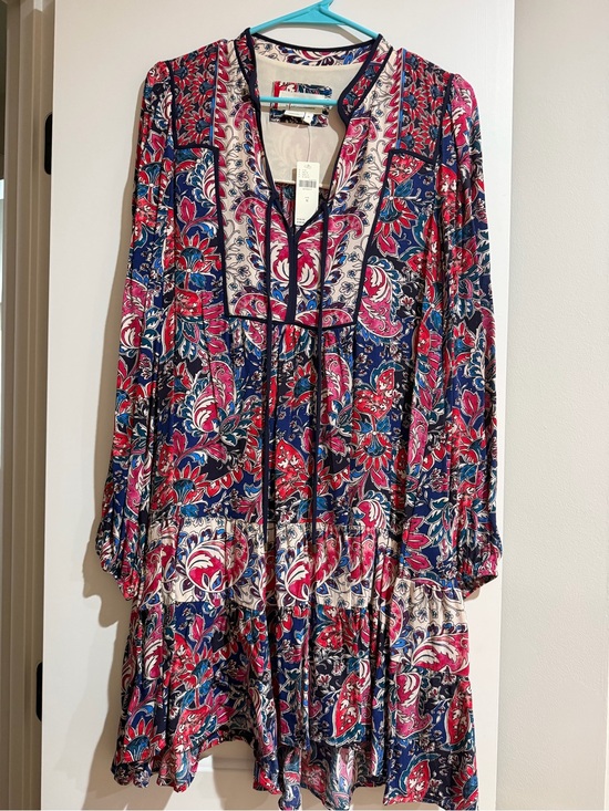 Anthropologie Dresses & Skirts - Anthropologie Floral Paisley Blue Pink Red Tunic Dress